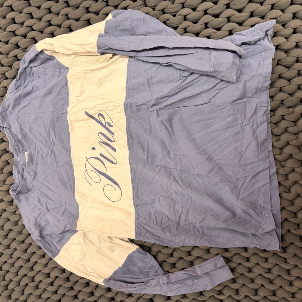 PINK blue Long Sleeve Shirt